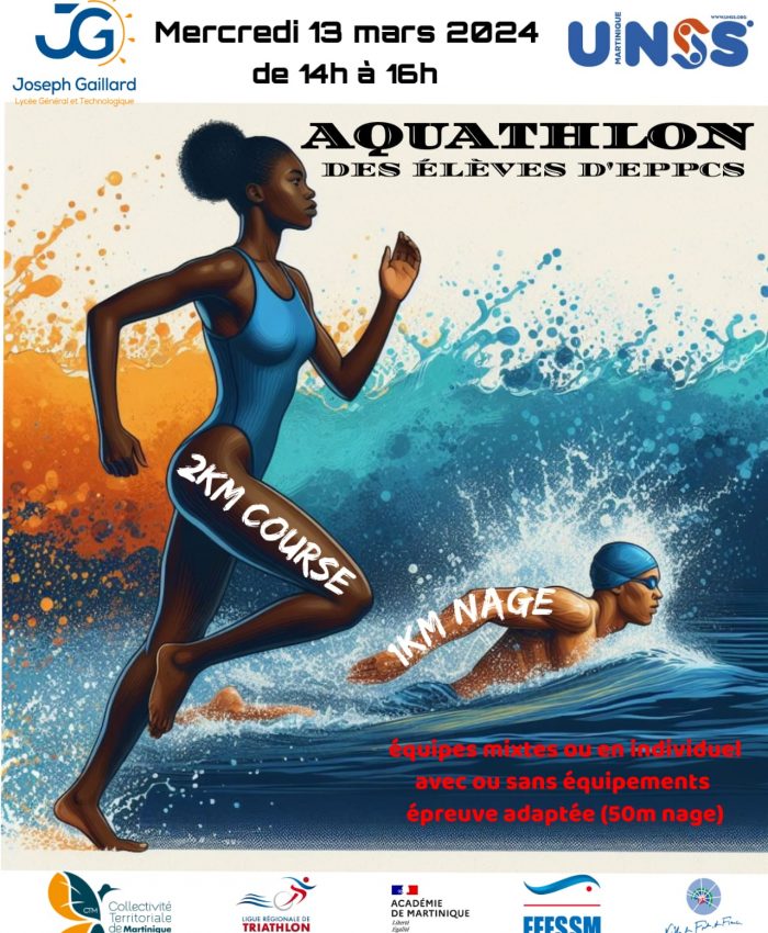 L’Aquathlon, le défi de l’Eau et de la Course, le Mercredi 13 Mars !